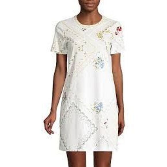 Tory Burch Handkerchief printed mini dress 100% cotton women's size XS - Picture 1 of 4